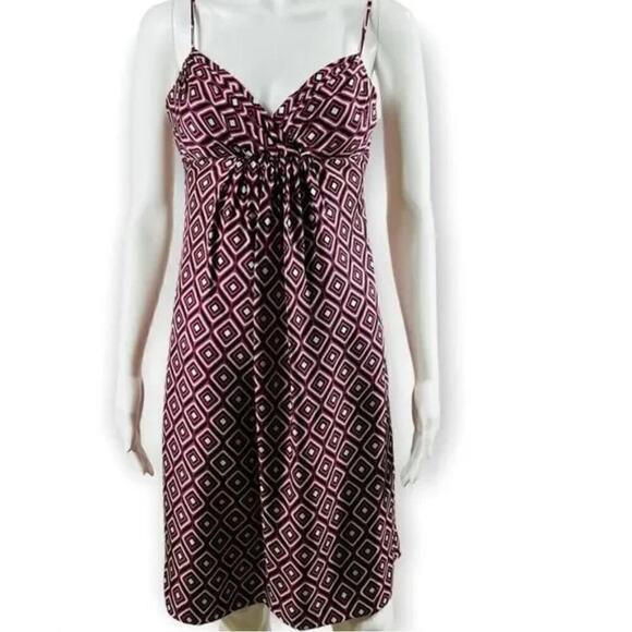 Shoshanna Silk Dress Purple Geometric Print Retro Glam XS - Picture 3 of 7